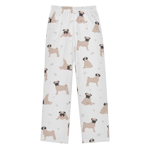 Boys' Pants Cute Pug Puppy Dogs Long Bottoms Jogger Pants Elastic Waist Trousers with Pockets S-XL