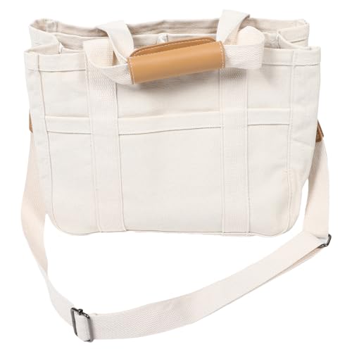 FRCOLOR Bolsa de Mano para Mamá de Lona Beige, Multifuncional y Fácil de Limpiar Diseño Moderno y Opciones Versátiles de Transporte para Mujeres y Madres