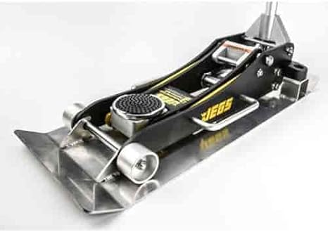 JEGS Professional Low-Profile 2-Ton Aluminum Floor Jack with Skid Plate | 3 ½ Inch Minimum Saddle Height | Lightweight Construction | 360 Degree...