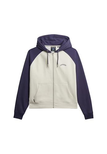 Damen Kapuzensweatshirt mit Reißverschluss, Logo und Raglanärmeln Superdry Essential