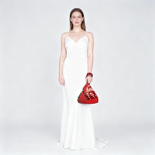 Image of Eternal Beauty Sequin Wristlet Bag, Reinforced Sparkly Evening Clutch for Wedding Guest, Cruise & Prom Mini Purse