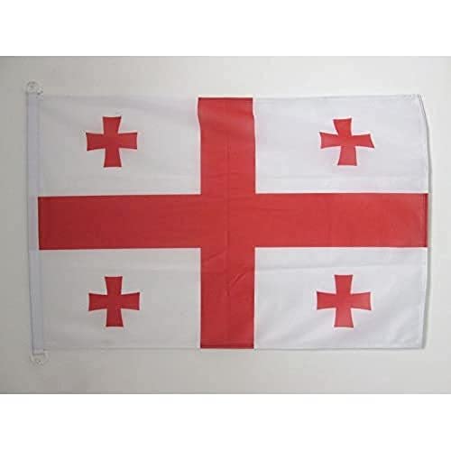 AZ FLAG, Georgia Flag, 3x5 Ft, For Outdoor, Georgian Banner Knitted Polyester with Two Plastic Rings, Fade Resistant