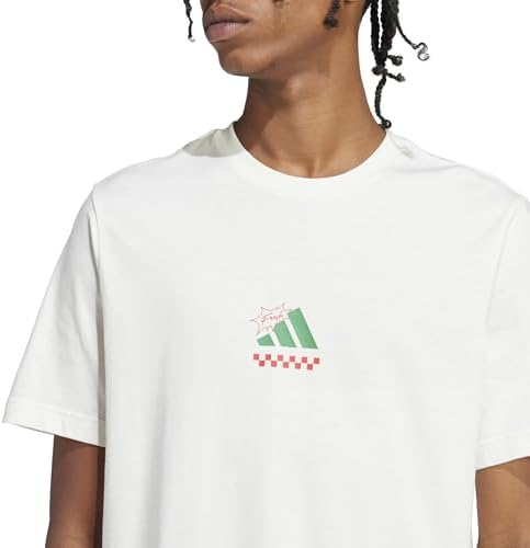 adidas M L PIZZA TEE Erkek Grafik Baskılı Tişört (Kısa Kollu), M - Görsel 5