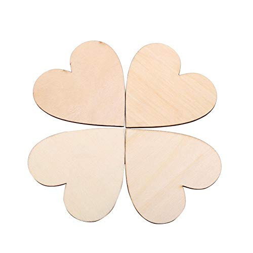 Estink Rustic Wooden Hearts for Crafts Wedding Decorations, Natural Wood, 80mm, 10 Pieces, 80mm/3.15zoll - Image 2
