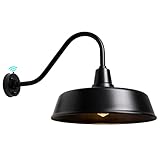 METOJIA Gooseneck Barn-Lights Outdoor Fixture - 21 inch Farm Style Black Large Lighting Farmhouse Exterior Sconce Wall Light for House, Dusk to Dawn Sensor Front Door Porch Garage (21 inch)