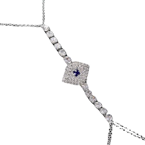 Rhinestone Chest Chain Body Chain Crystal Bikini Bra Chain Summer Beach Nightclub for Women (Gold)