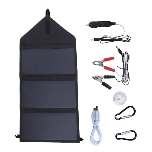 Solar Charger, 100W Tri-Fold Portable Solar Panel, USB Battery Generator for Laptop, Smartphone, Tablet, Outdoor Camping, Fishing, Road Trip, 5V / 0-3000mAh, IP65