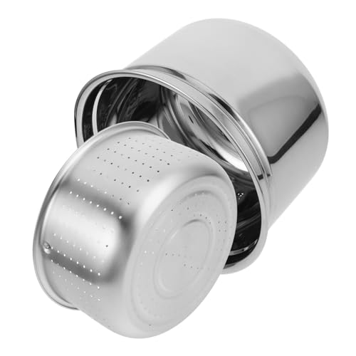 LABRIMP 1Juego Olla Interior Inoxidable Arrocera Eléctrica con Bandeja Vaporera Separación de Arroz y Sopa para Cocinar Arroz Vapor para Control