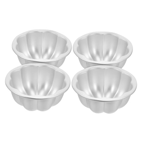 Zerodeko 4 Piezas Moldes de Aluminio No Pegajosos de Pudding y Tartas de Huevo Utensilios para Repostería Fiestas