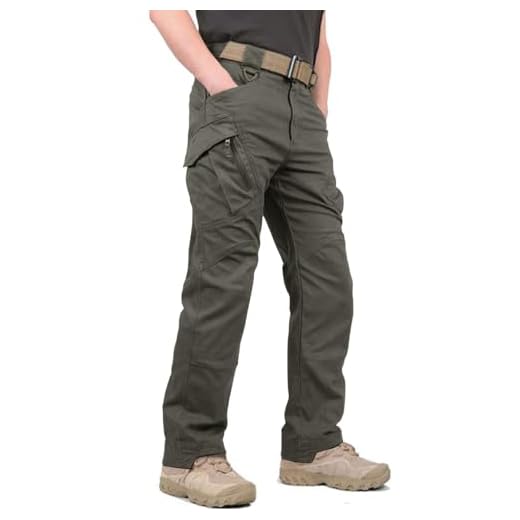 KEFITEVD Herr tactical byxor bomull cargo byxor multi fickor arbetsbyxor stretch linning casual fritidsbyxor US army federal militär stridsbyxor utomhus byxor