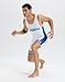 RANE SPORTS Men's Wrestling Singlets Athletic Supporters Tight Slim Fit Sport Bodysuit Sleeveless Wrestling Leotard Jumpsuits Weightlifting Clothes White side Blue L