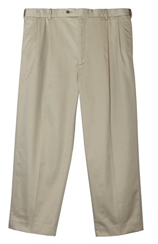 Jonathan Quale Big & Tall Flex Waist Pleated Pant - Khaki (40W x...