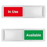 EKSPRINT In Use or Available Sign, Vacant Occupied Signs for Home Office Hotles Hospital Restroom, Slider Door Sign Indicate Whether the Room in Use or Available, 7'' x 2'' - Silver