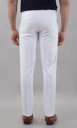 Image of VILLAIN Solid Mid-Rise Stretchable Men's Formal Trousers