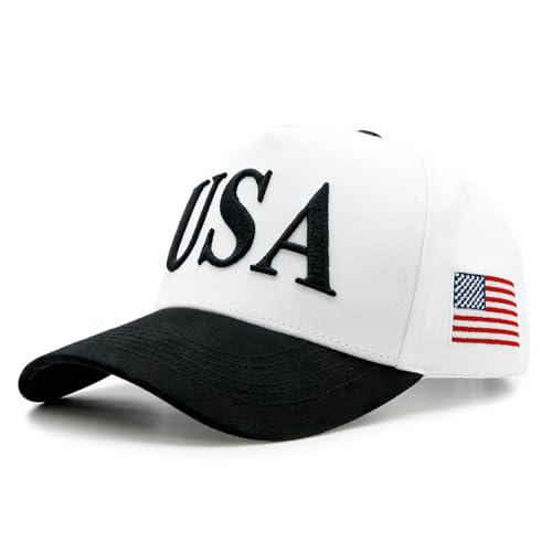 Image of USA Flag Hat for Men Women - 3D Embroidered Patriotic Baseball Cap, 4th of July, 250th