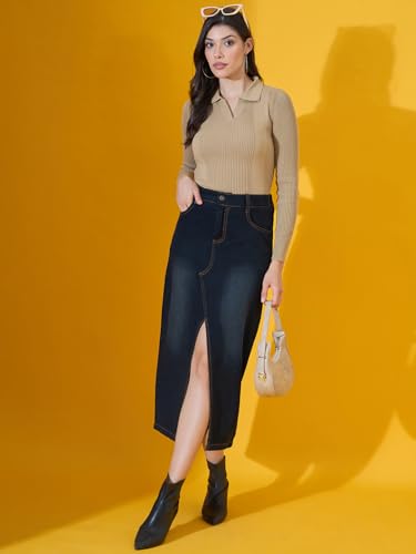 Image of 98 Degree North Women Spread Collar Sweater-G1577-BLACK