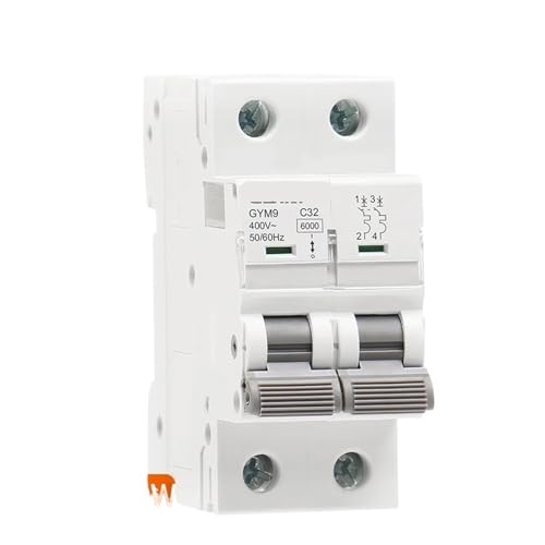 Disjoncteur courbe C magnétothermique 2 pôles 16A pour circuit électrique 400V