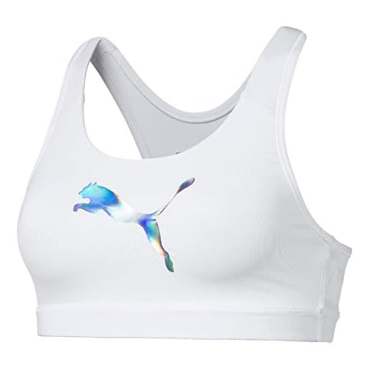 PUMA 4keeps - Reggiseno Sportivo da Donna, Donna, Reggiseno, 516996-30_S, Bianco, 8