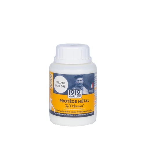 1919 BY MAULER - Vernis Métal Antirouille Le Défenseur - Brillant Incolore - 220ml - Multisupport intérieur/extérieur – Fer, Cuivre, Laiton – Résiste...