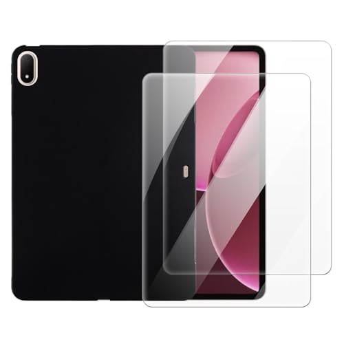 Coque OnePlus Pad 2 Pro antichoc 2 en 1 avec verre trempé anti-rayures noir