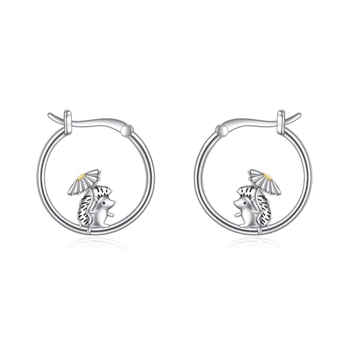 YFN Panda Dinosaur Koala Hedgehog Earrings Sterling Silver Animal Hoop Earrings Panda Jewelry For Women Gifts For Panda Lovers