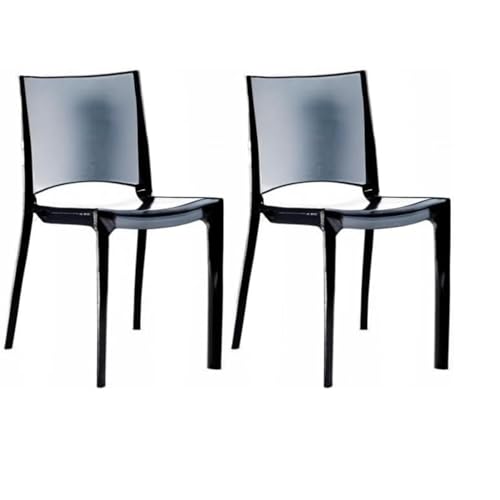 GRAND SOLEIL Grandsoleil Upon B-Side Transparente Chaise empilable, en Polycarbonate, Gris fumé foncé, 50 x 48 x 81.5 cm