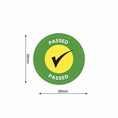 Image of CVANU 500pcs Passed Mini Sticker in Green Color Round Shape (20 X 20mm) cv5