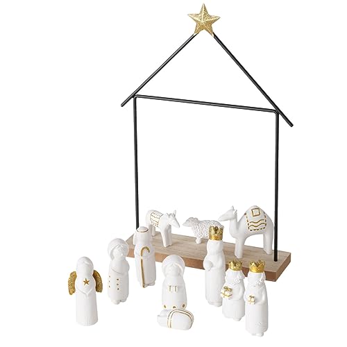 Tiroler Weihnachtskrippe 25 RiloStore 32x22cm Tischkrippe mit Figuren 12 TLG. Krippe Natur b144...