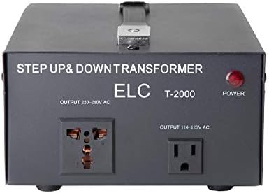 ELC T Series 2000+ Watt Voltage Converter Transformer - Step Up/Down - 110v to 220v / 220v to 110v Power Converter - Circuit Breaker Protection, CE Certified [3-Years Warranty]
