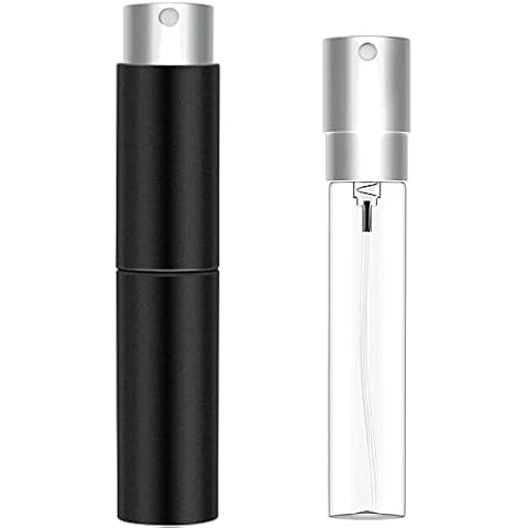 wangyun 10ml Portable Refillable Perfume Empty Spray Bottle Upgraded Perfume Atomizer with Funnel Filler and Refill Pump for Outdoor Traveling (Black) Cover