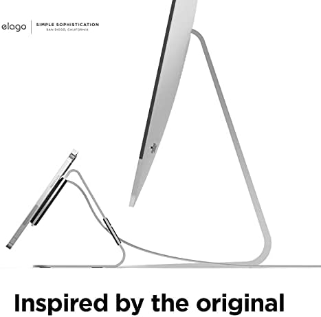 elago MS4 Stojak do ładowania współpracujący z ładowarką MagSafe, silikonowy, klasy premium, do iPhonea 15, 14, 13, 12, ładowarka nie jest dołączona, srebrny