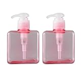 Vibsky Travel - Bomba de aire acondicionado ámbar de 250 ml para artículos de tocador, cosméticos, champú, para almacenamiento resistente a la luz con dispensador de bloqueo y opciones opacas (paquete