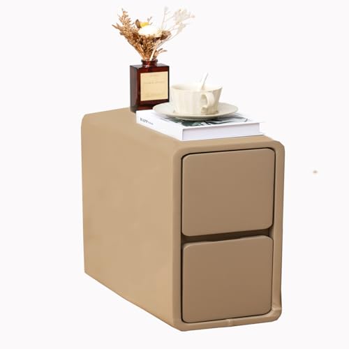 latifolia Mesa de cabeceira estreita, mesa lateral pequena c&aacute;qui, mesa de cabeceira fina de madeira...