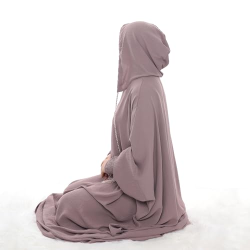 khalat Muslim Prayer Dress Abaya Solid One-Piece Hoodie Abaya Dress for Women Long Maxi Dress Islamic Dubai Jilbab - Image 6