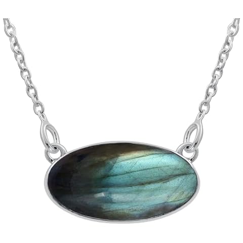 TISHAVI 4.41Cts Natural Labradorite Necklace For Women Handmade Birthstone Vintage Style Jewelry Women'S Day Gifts For Mom Wife Sister Cover