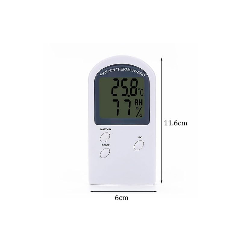 ABS White Digital Electronic Thermometer Hygrometer Household Large Screen