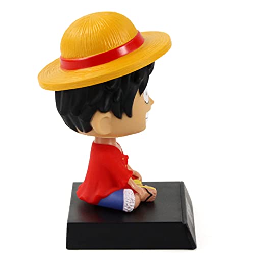 AUGEN Super Hero Monkey D Luffy Action Figure Limited Edition One Piece Bobblehead with Mobile Holder for Car Dashboard, Office Desk & Study Table (Pack of 1)
