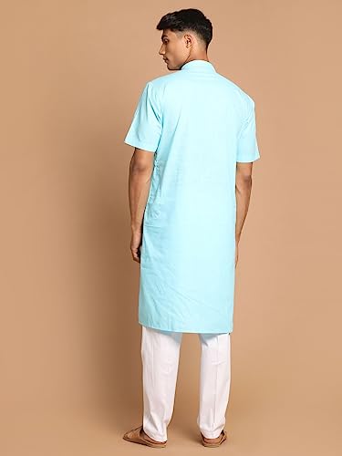 Image of VASTRAMAY Men's Cotton Linen Kurta Pyjama Set (1)