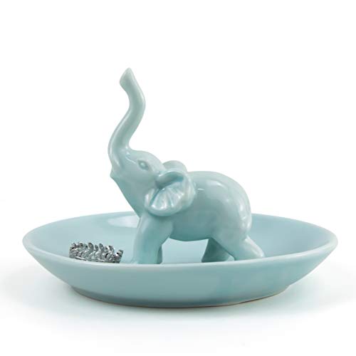 Image of PUDDING CABIN Elephant Gifts for Women Mom, Blue Elephant Ring Holder for Jewelry, Christmas Birthday Gifts for Women Mom Her, Engagement Ring Holder Wedding Gifts
