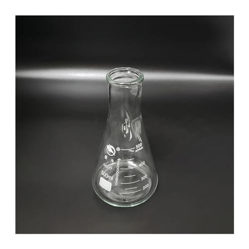 Windzerdong Conical Flask,Wide spout with Graduations,Capacity 500ml,O.D. of Neck 40mm,Erlenmeyer Flask with Normal Neck.