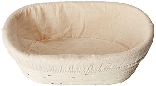 (10 x 6 x 3.5 inch) Banneton Bread Proofing Basket Oval Liner SUGUS HOUSE Bro...