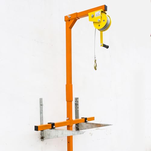 Air Conditioning Lifting Helper, Shop Crane for Air Conditioner Installation with 11 LBS Winch and Pulley, Adjustable Height Up to 53
