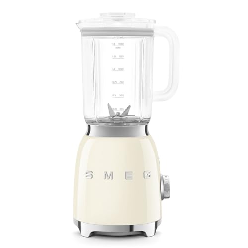 Smeg, Blender BLF03CREU 1,5 L, 4 Vitesses, 4 Fonctions Smoothie, Pulse, Glace Pilée et Autonettoyant, Bloc Moteur et Bouchon Doseur, Base Antidérapante,...
