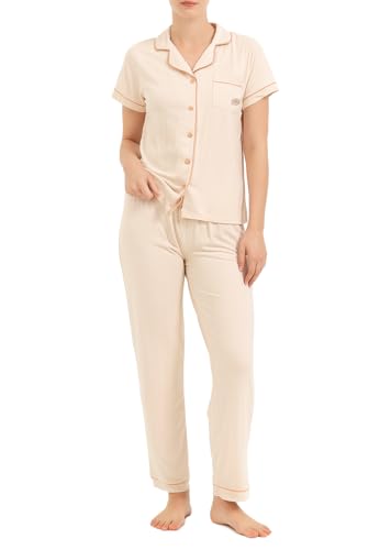Image of BORN Pajamas for Women Set Button Down, 2 Piece Pajama Sets, Soft Womens Pajama Sets