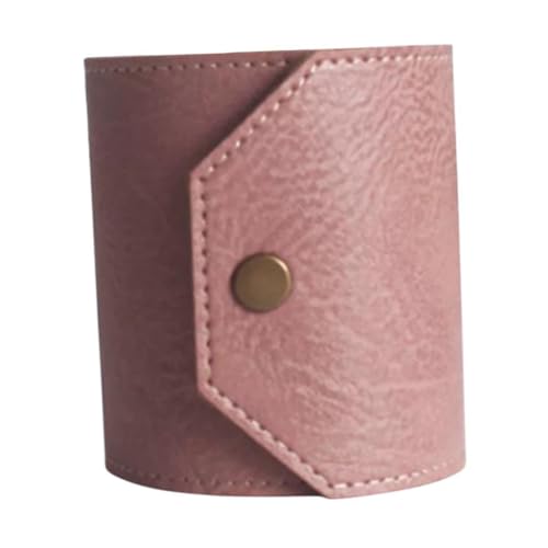 Cash Wrap Wallet with Clasp Organizer Lightweight Fashion Handy Purse Bands Leather Money Clip Holder for Business Trip Shopping Men Women for Bills, Slim Pocket Money, Purple