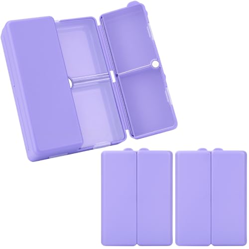 Image of FYY Travel Pill Organizer, Large Pill Box Medicine Case-2pcs Purple