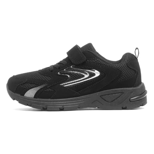 XL Kids' Black Easy Fasten Trainers - Size 11 Child UK - Black