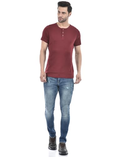 Image of Numero Uno Men Solid Blue Denim Skinny Fit Jeans