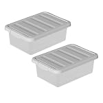 2-Pack Medium Storage Bins with Lids, 14 Quart Stackable Box - Image 7