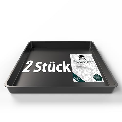 BigDean 2 Stück Allzweckwanne 60x60x7cm ideal als Grillrost Wanne, Kotwanne oder Mörtelwanne – hochwertige Kunststoff Wanne